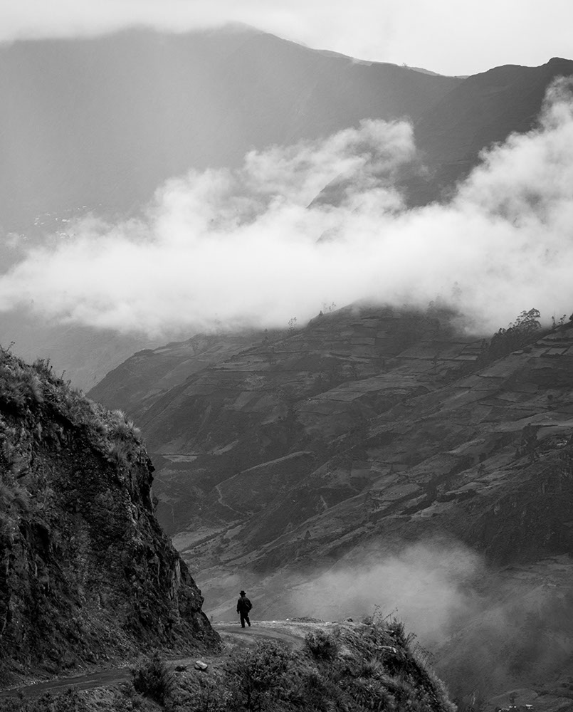 View through valley, Sorata, Cordillera Real, Bolivia