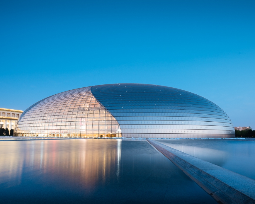 National Centre for the Performing Arts at sunset, Beijing, China